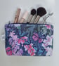 Upcycled butterfly and floral make up bag - handmade zipped pouch - Image 4