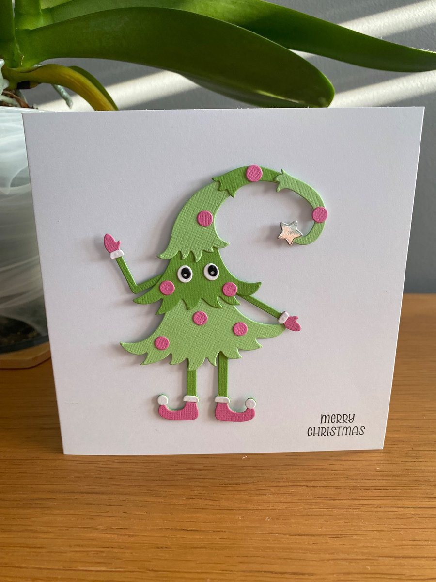 Handmade Christmas Card with Movable Legs