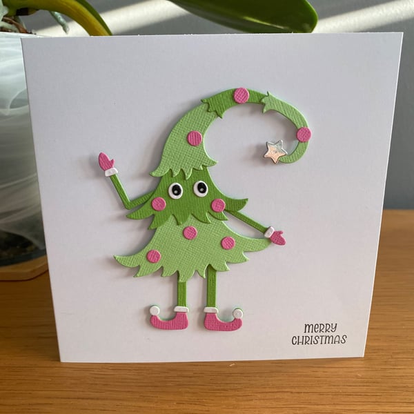 Handmade Christmas Card with Movable Legs
