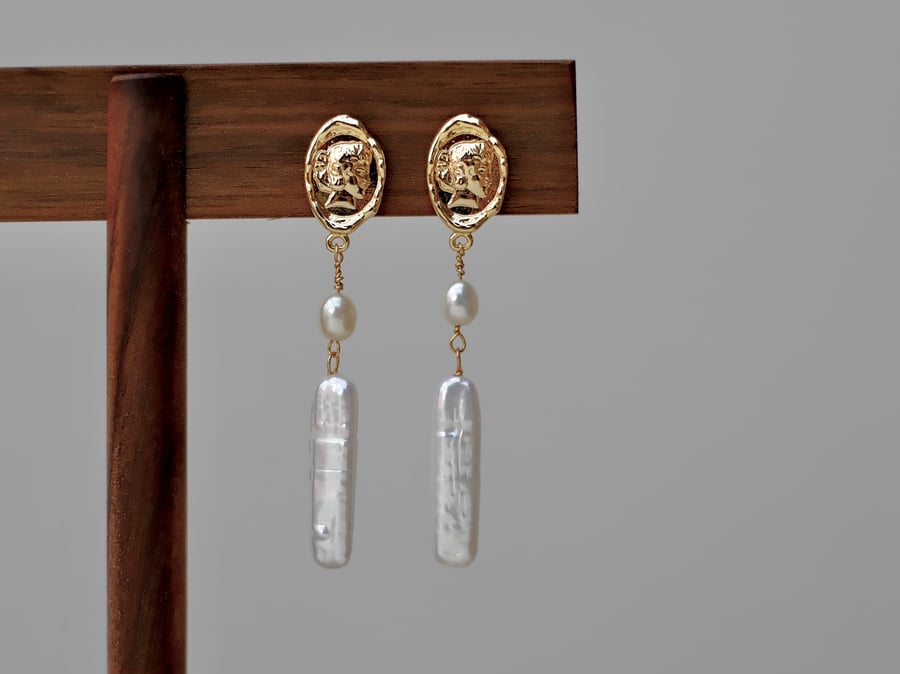 Baroque pearl earrings original design