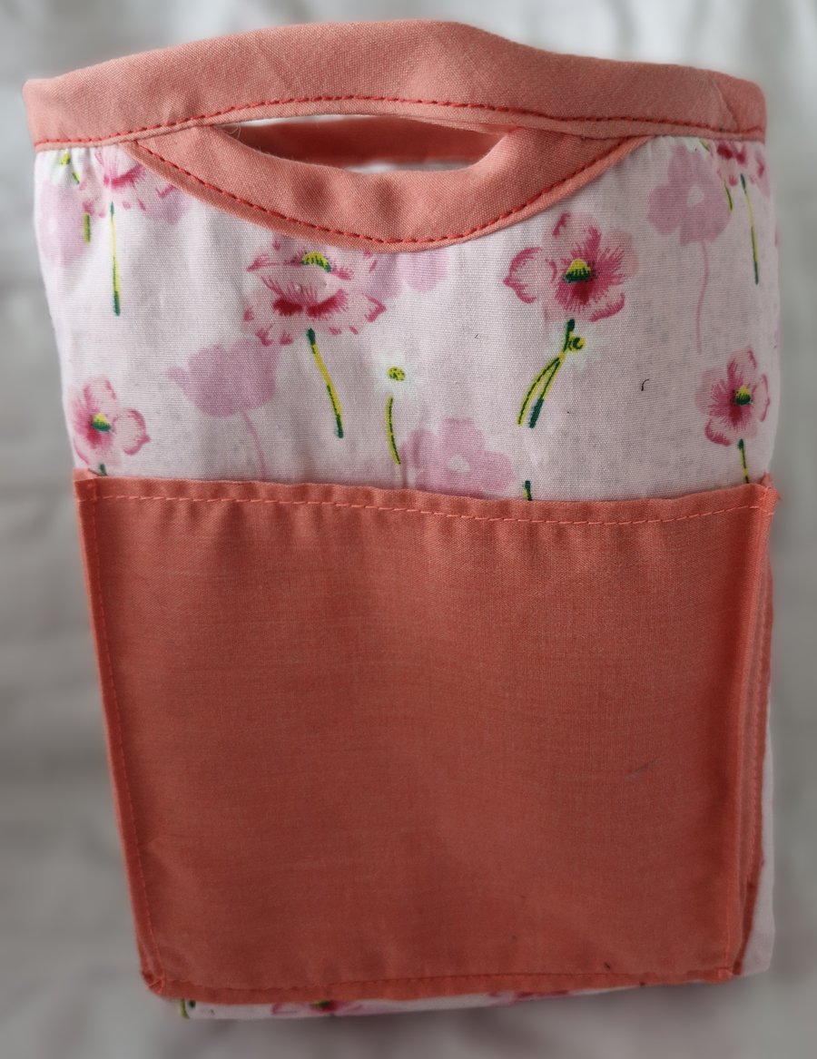 Super little bag organiser with Coral and turquoise pockets