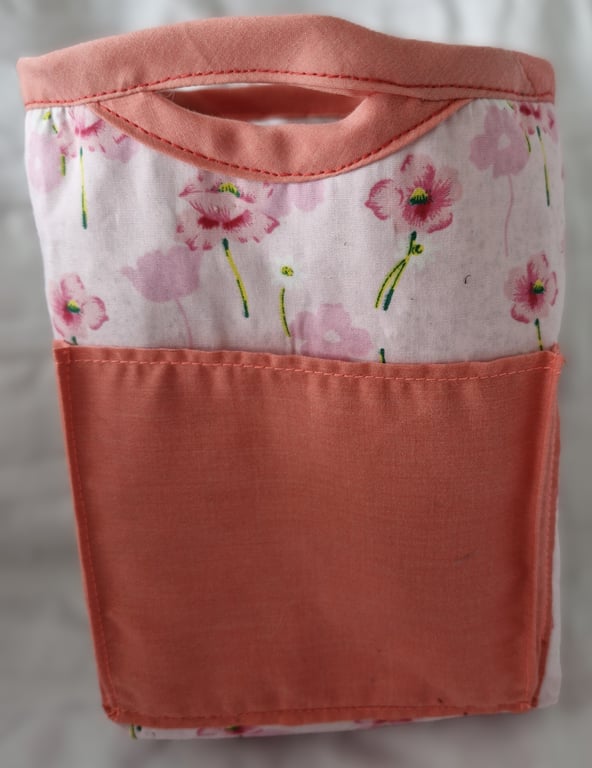 Super little bag organiser with Coral and turquoise pockets