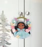 Nursery decor, Amigurimi Floral Princess, Hanging Macrame hoop