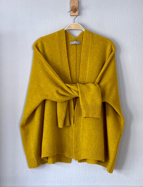 Cardigan - Mustard yellow edge to edge boxy cardigan (No buttons)  MADE TO ORDER