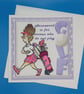 Women's Golf Birthday Card, Female, Large, Decoupage 