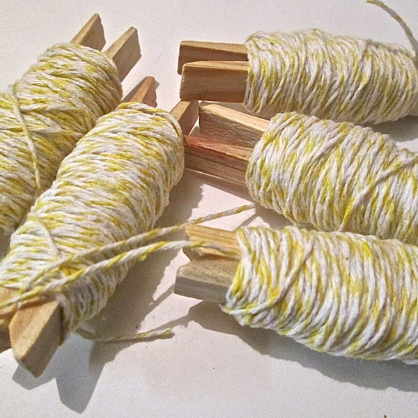 10mts Fine Yellow And White Bakers Twine 