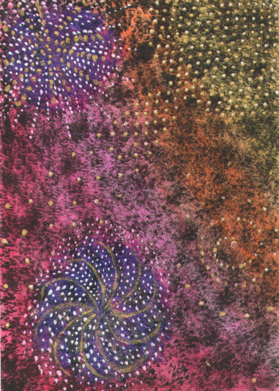 Dotty Swirls, unmounted A4 handmade picture