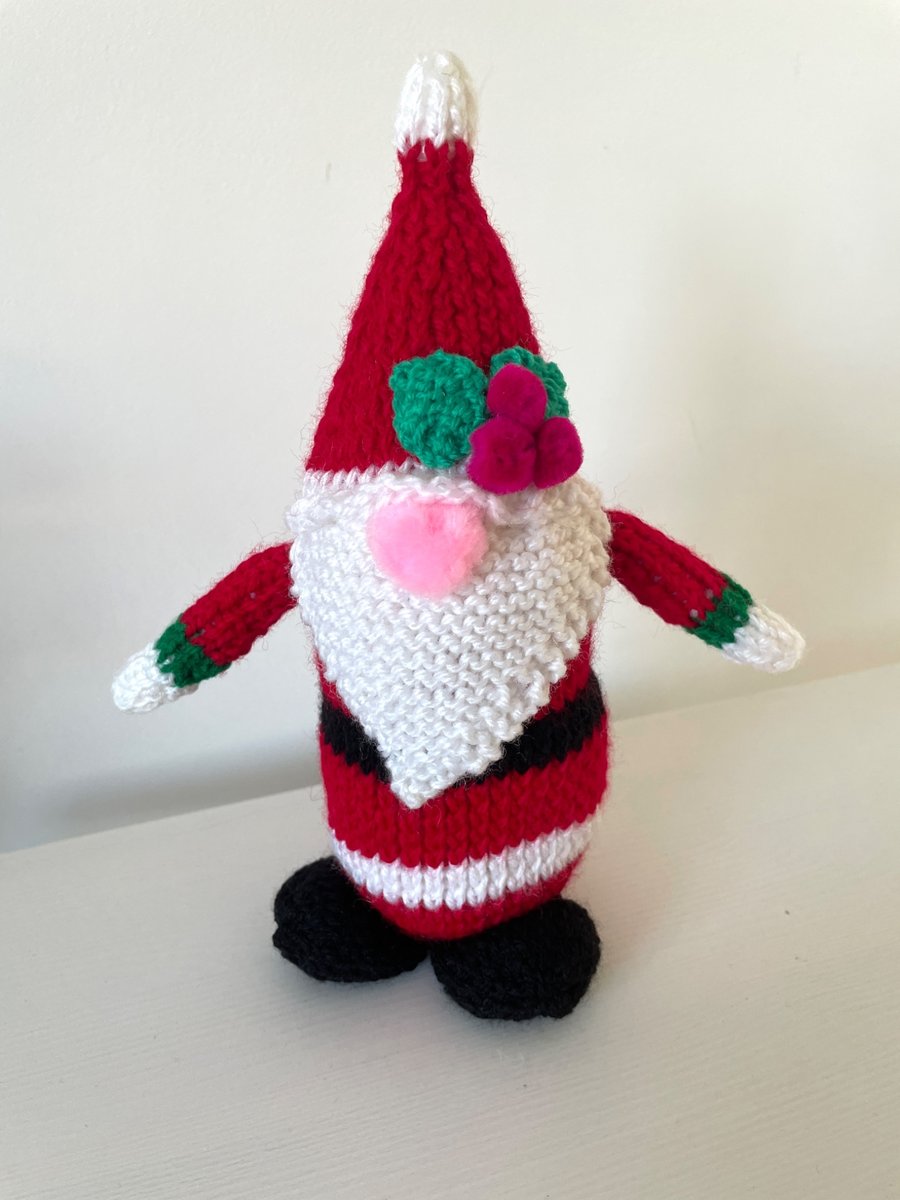 Hand Knitted Santa Gnome