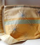 Fabric shoulder bag with machine embroidery and zip fastening - Image 1