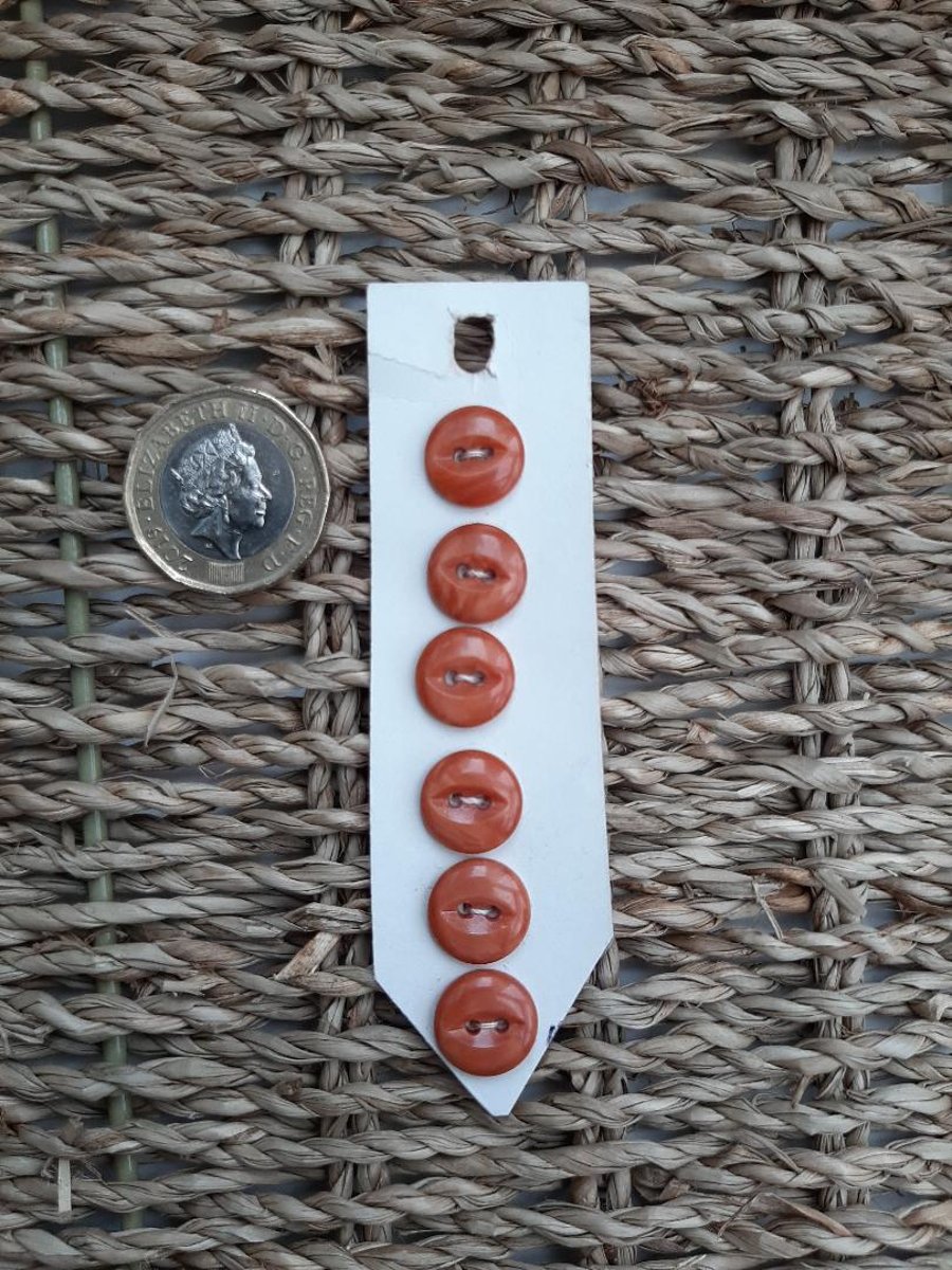 VINTAGE DARK ORANGE BUTTONS