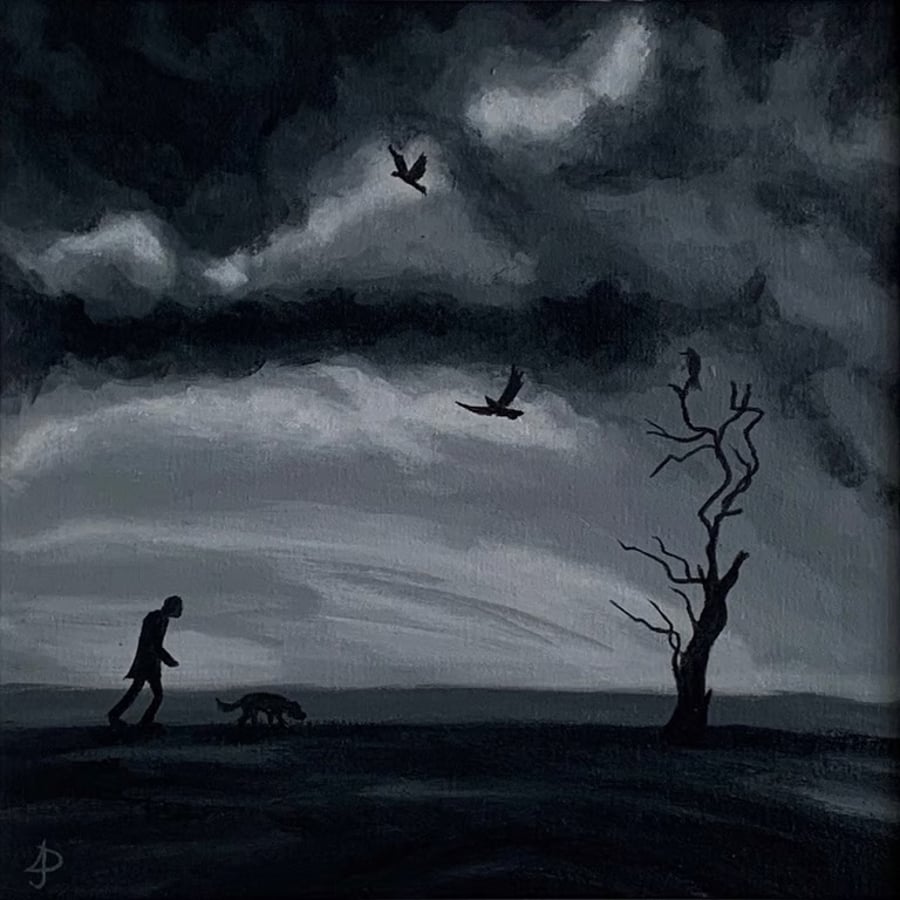 Threes a crowd - Original acrylic painting 