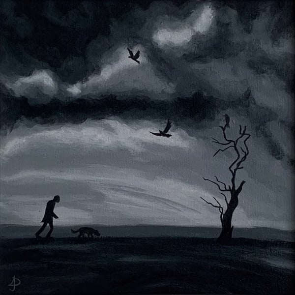 Threes a crowd - Original acrylic painting 