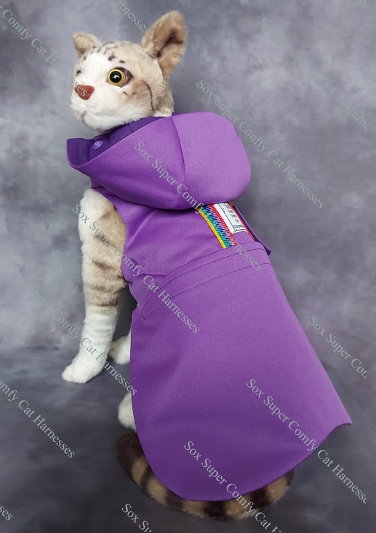 Sox Super Comfy All Seasons Adaptable Cat Harness, Cat Jacket in Plain Purple