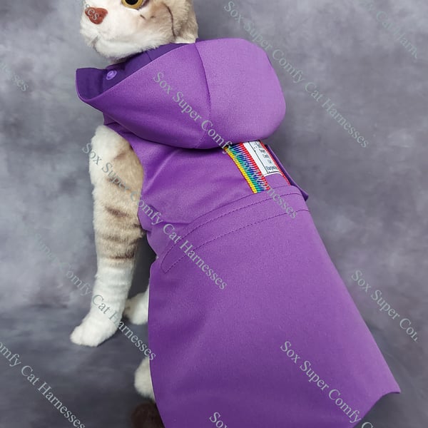 Sox Super Comfy All Seasons Adaptable Cat Harness, Cat Jacket in Plain Purple