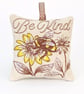 Bee On Flower Inspirational Quotes Nature Medley Linen Lavender Bag 
