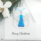 Fused Glass Angel Christmas Card: Handmade Angel Tree Decoration