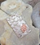 Oblong pendant in sterling silver with etched copper leaf - Image 3