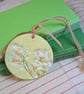 Meadowsweet imprinted and painted clay decoration