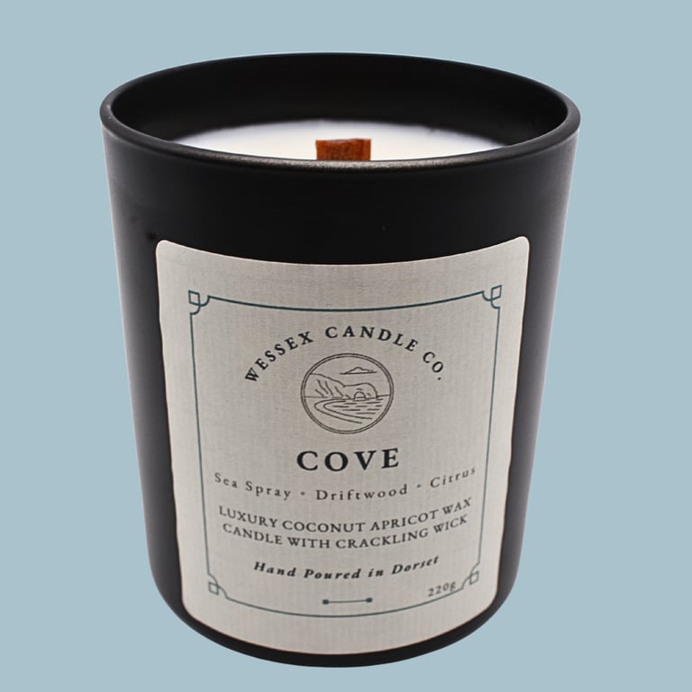 Sea Air & Driftwood Ocean Candle - Cove - Wooden Wick