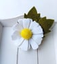 Felt Daisy Brooch: Handmade Flower Pin, Costume Jewellery