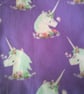 Unicorns on Mauve Fabric Shoulder Bag - Image 2