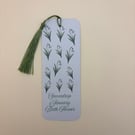 Snowdrop Birth Flower Bookmark - January