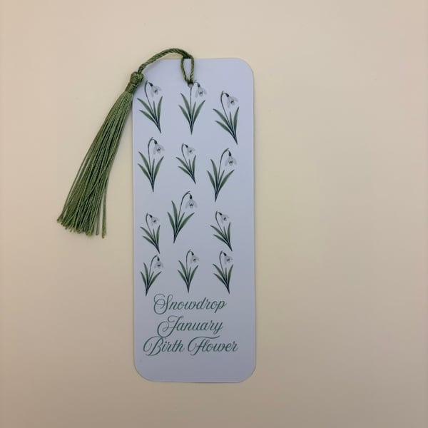 Snowdrop Birth Flower Bookmark - January