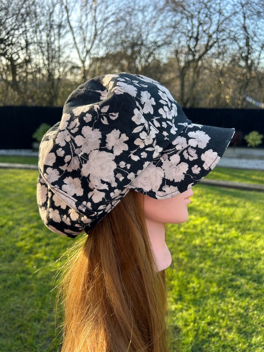 Upcycled Baker boy cap - women's 
