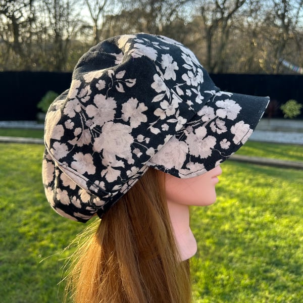 Upcycled Baker boy cap - women's 