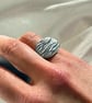 The Tidal Ring - Hand carved chunky Sterling Silver Ring - Image 2