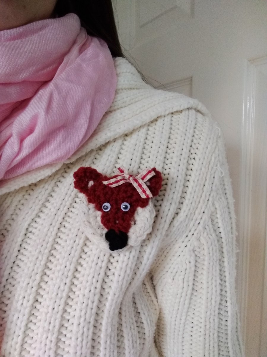 Fox brooch, wildlife animal gift for her