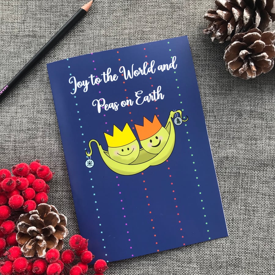 Cute Pea Christmas Card