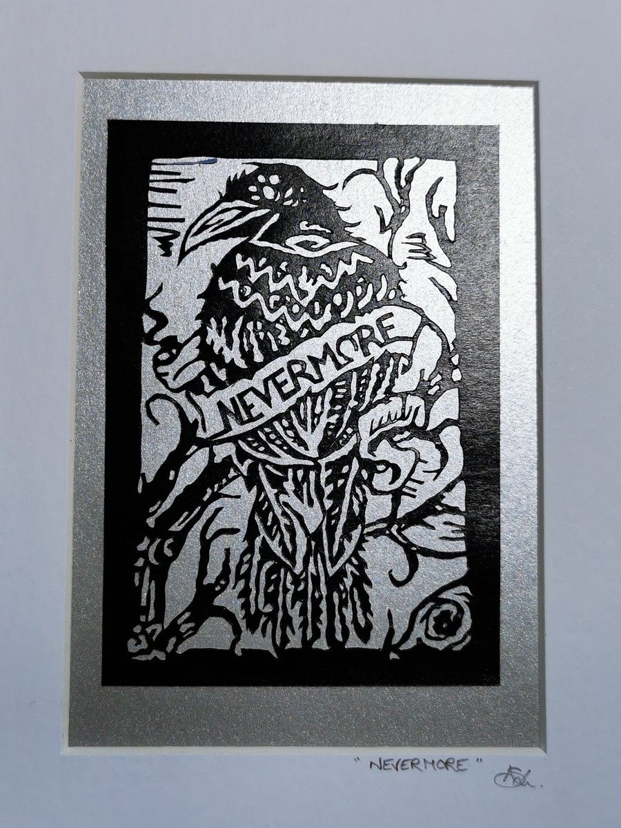 Nevermore - hand cut paper art