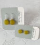 Chartreuse matt glass drop earrings - Image 3
