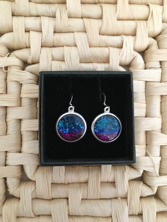 Round Tricolour Drop Earrings