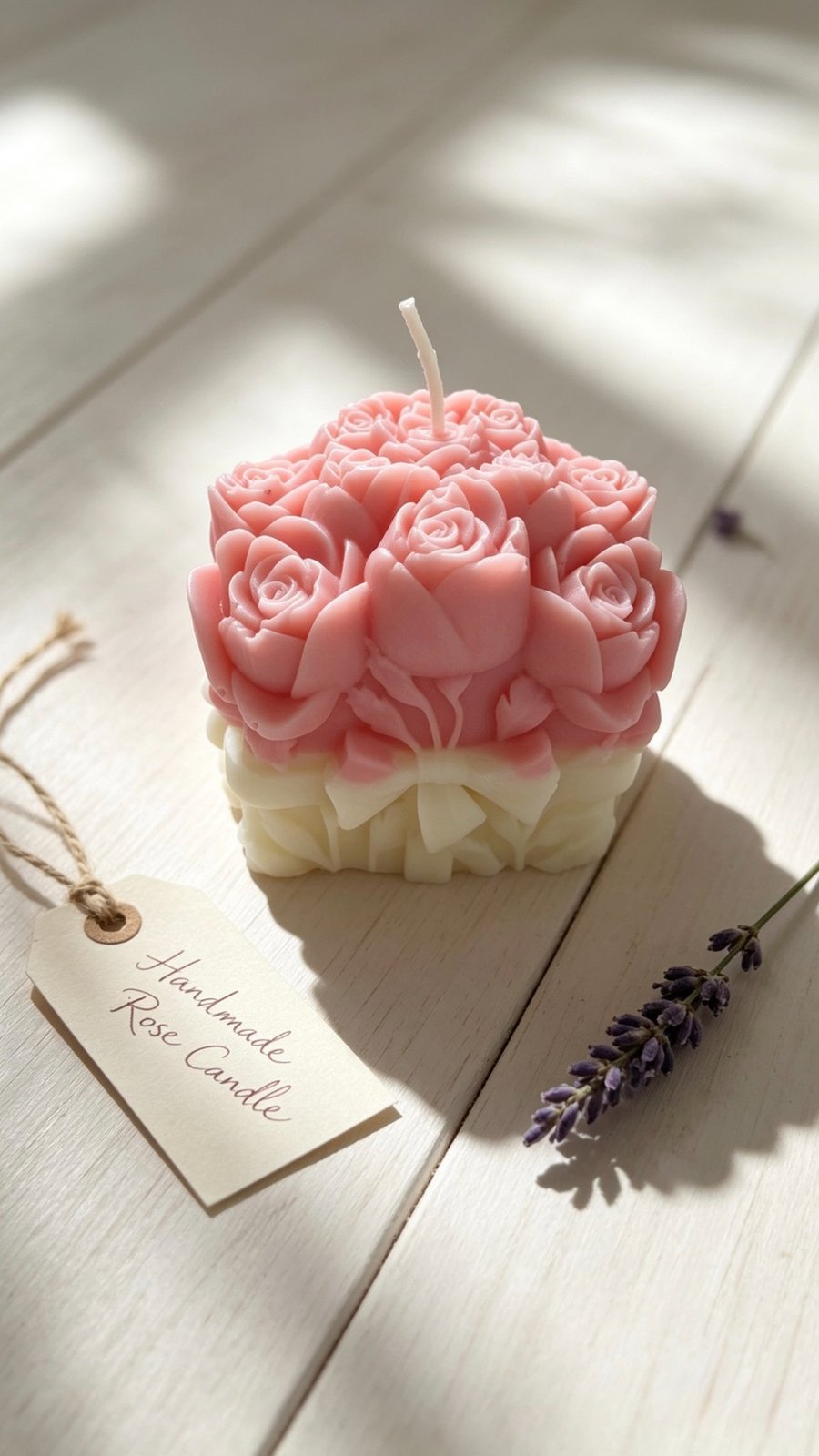 Blush Rose Bouquet. Handmade Soy Wax Candle