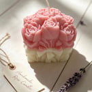 Blush Rose Bouquet. Handmade Soy Wax Candle