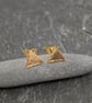 Gold triangle stud earrings 9ct hallmarked - Image 2