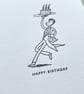 Cake waiter Letterpress birthday card