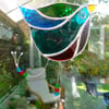 Stained Glass Funky Bird Suncatcher  - Multi Coloured