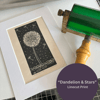 Lino Print - "Dandelion & Stars"