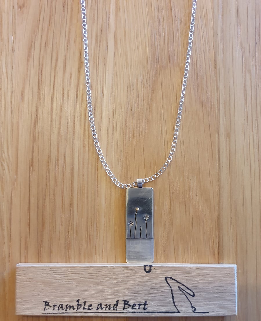 Sterling silver and 9ct gold necklace - Summer meadow
