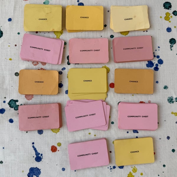Vintage Monopoly Chance and Community Chest Cards - For Reuse - Super Seconds