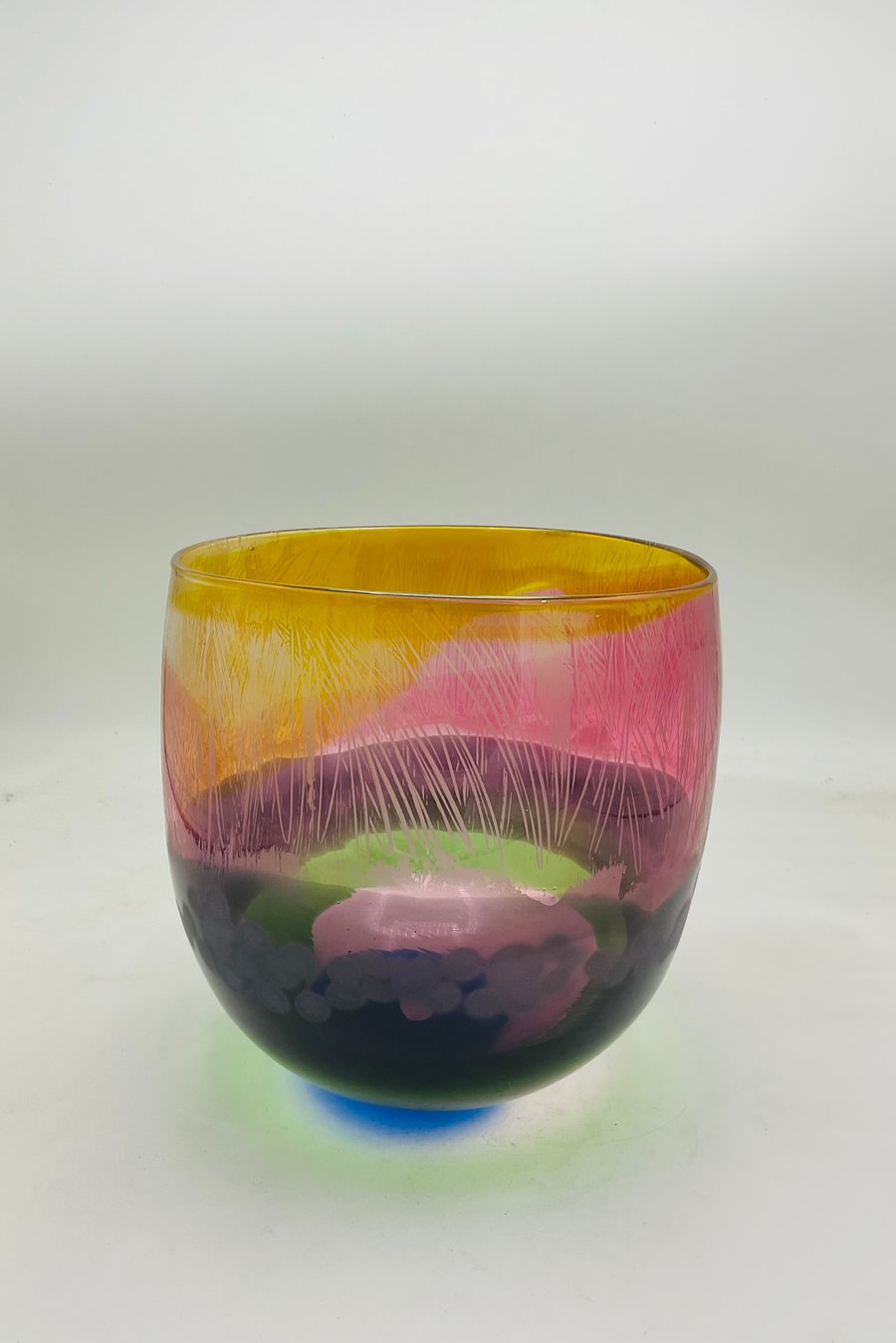 Stripey Bowl with Sandblasted Detail