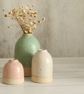 Small Ceramic Bud Vase in Pastel Colours
