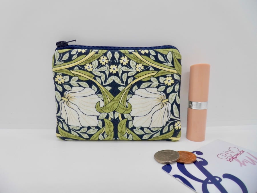 Mini make up purse in William Morris fabric Pimpernel