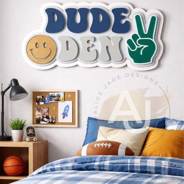Dude Den Sign Acrylic Sign for Kids