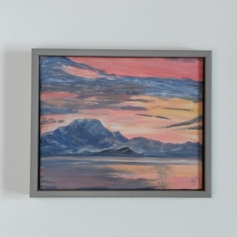 Winter Sunrise Isle of Skye, Little Scottish landscape Original painting