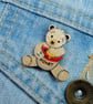Honey Bee Bear Pin, Handmade Bee Gift, Beekeeper Gift, Teddy Bear Brooch - Image 3