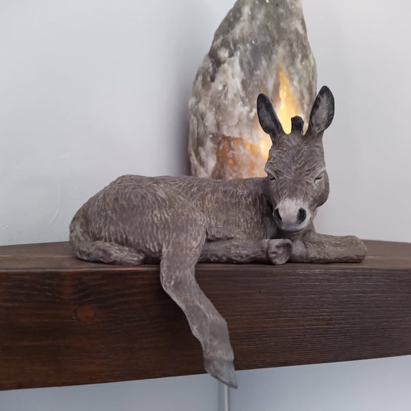 Dylan the Donkey LIGHTWEIGHT Shelf Sleeper, indoor Ornament,  Farm yard Animal